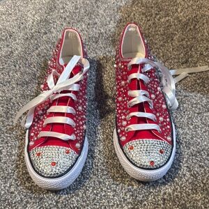 Bedazzled Red Sneakers